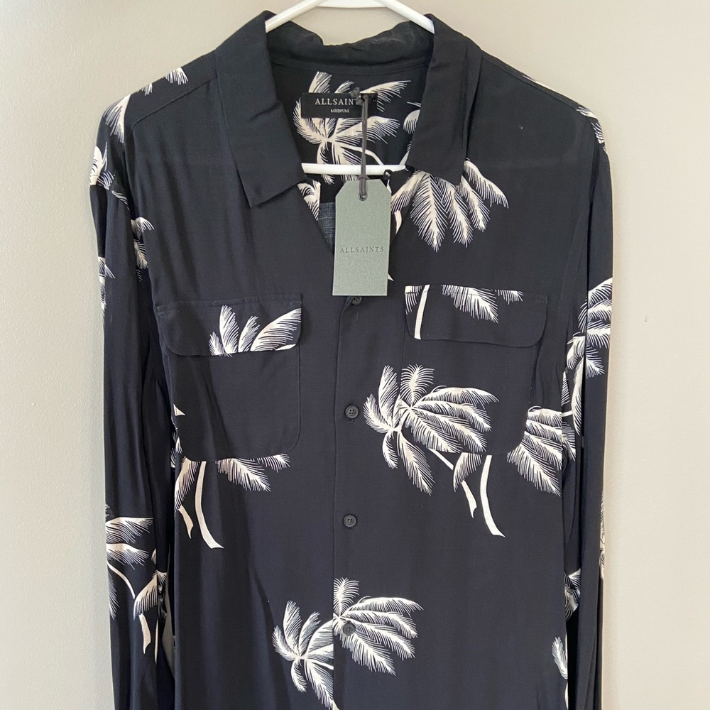 AllSaints Offshore Long Sleeve Shirt, Black